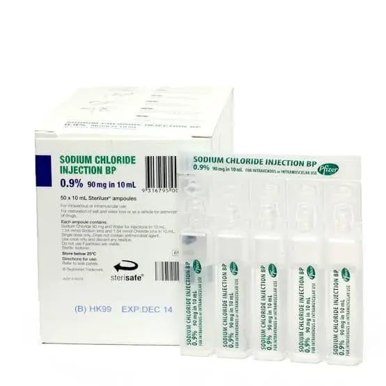 SOD CHLOR 0.9% AMP 10ML 50