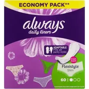 ALWAYS PANTYLINERS MULTIFORM 60 SCENTED