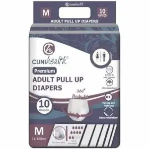 ADULT DIAPERS PULL UP PREM 10 MED CLINIHEALTH